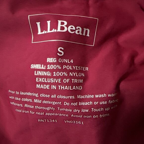 LL Bean Jacket Womens Small Pink Trail Model Rain Coat Waterproof Missing Hood - Picture 5 of 7